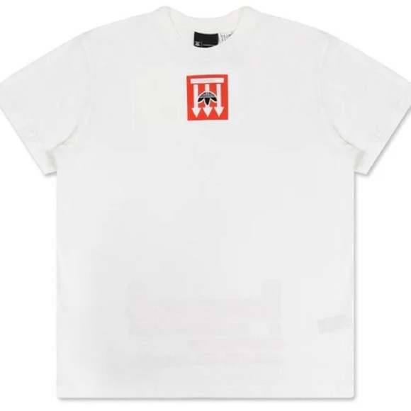 ADIDAS X ALEXANDER WANG WANG AW GRAPHIC TEE CORE WHITE/BORANGE size MEDIUM - Picture 1 of 5